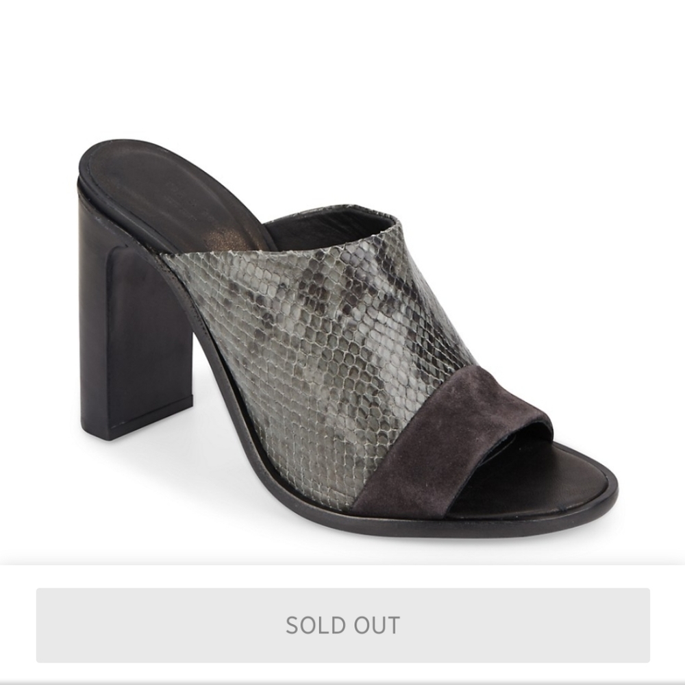 NWT Rag & Bone Tristan mule in asphalt python grey